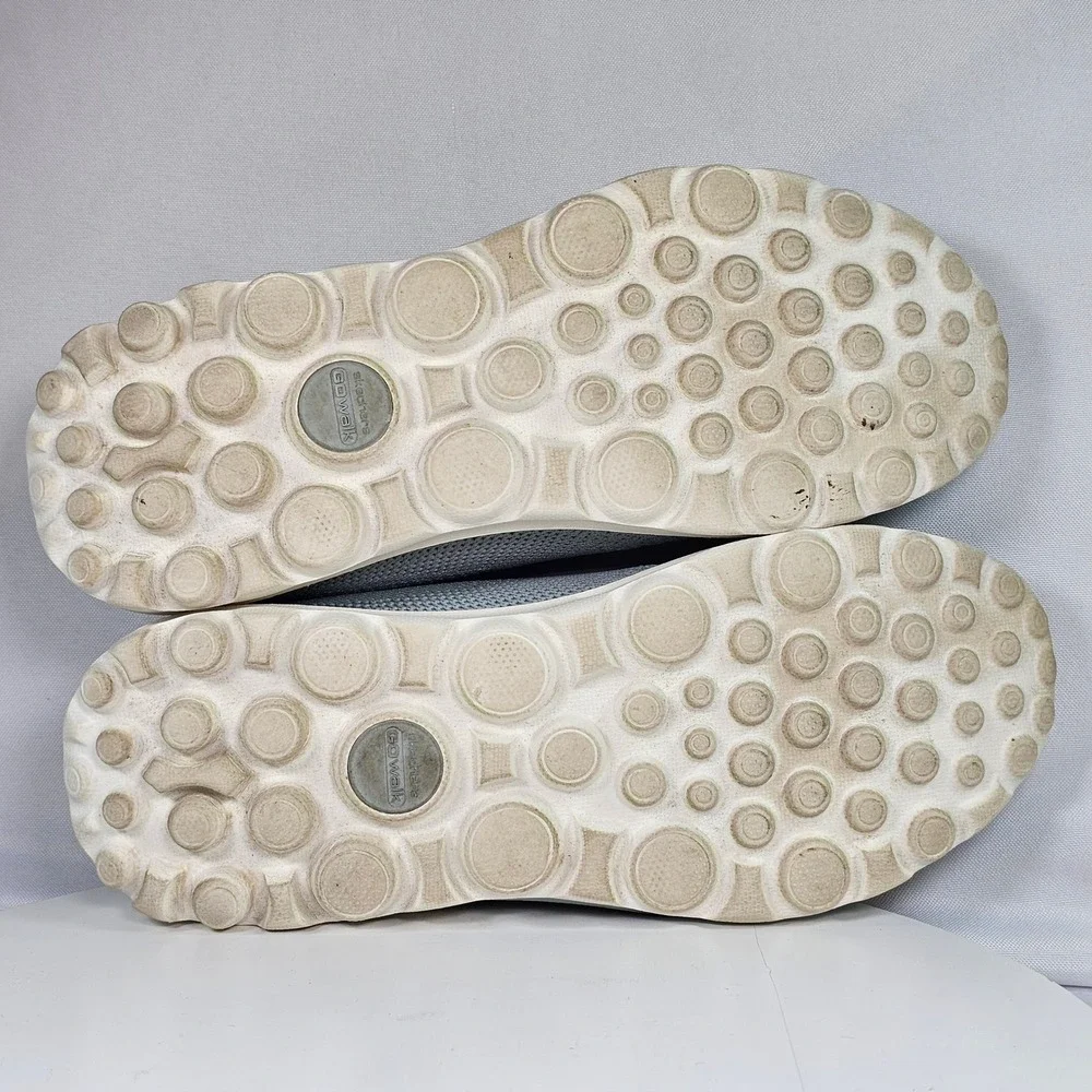 Skechers Go Walk Light Blue Knit Slip On Walking Shoes 125285 Womens 7.5